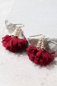 Lulus Rose Water Rust Red Earrings