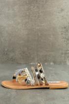 Steve Madden | Rippel Metallic Multi Leather Sandal Heels | Size 6 | Gold | Lulus