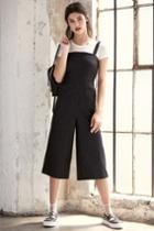 Lulus | Long Walk Washed Black Denim Midi Jumpsuit | Size Large
