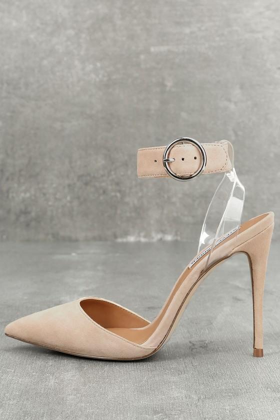 Steve Madden | Diva Blush Suede Leather Lucite Heels | Size 6 | Pink | Lulus
