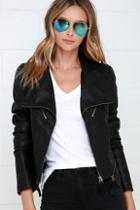 Breckelle's Up On A Tuesday Black Vegan Leather Jacket