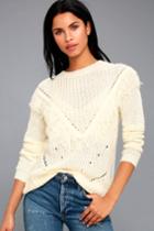 Nulabel Nulabel | Bess Cream Fringe Knit Sweater | Lulus