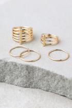 Lulus Perfect Touch Gold Ring Set