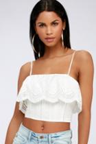 Another Sunny Day White Eyelet Crop Top | Lulus