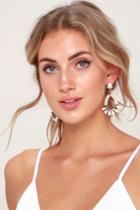 Better Than A Dream Gold And White Earrings | Lulus