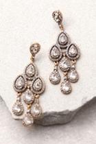 Lulus | Reigning Beauty Gold Rhinestone Earrings