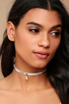 Ettika | Silver Tooth Gold And Silver Leather Choker Necklace | Lulus