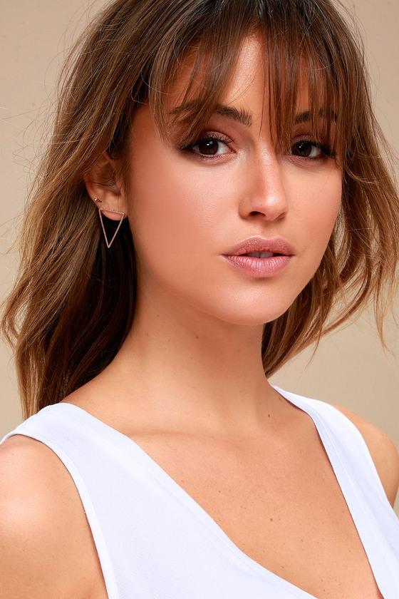 Tessellate Rose Gold Earrings | Lulus
