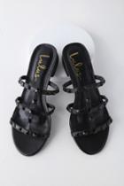 Mckenzie Black Studded Slide Sandal Heels | Lulus