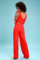 Screen Play Red Tie-back Jumpsuit | Lulus