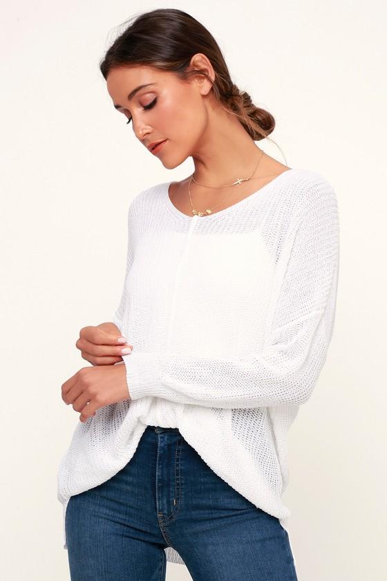 Eloise Ivory V-neck Loose Knit Sweater | Lulus