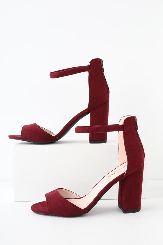 Sidecar Cutie Burgundy Suede Ankle Strap Heels | Lulus