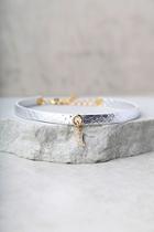 Ettika Silver Tooth Gold And Silver Leather Choker Necklace