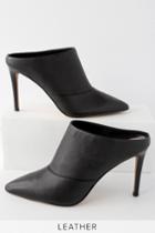 Dolce Vita Cinda Black Leather Pointed Toe Mules | Lulus