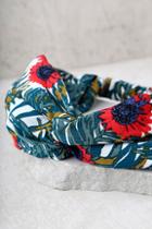 Lulus Soul And Inspiration Red And Green Floral Print Headband