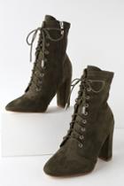 Cape Robbin Soraka Olive Suede Lace-up Mid-calf Booties | Lulus