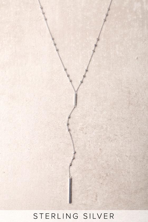 Lulus | Pegasus Sterling Silver Drop Necklace