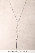 Lulus | Pegasus Sterling Silver Drop Necklace