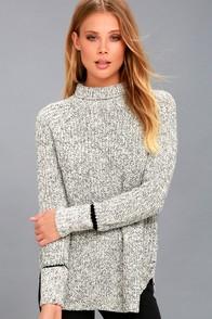 Rd Style Foggy Night Black And White Turtleneck Sweater