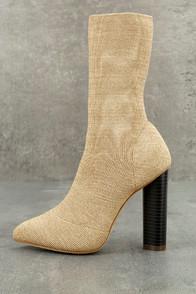 Wild Diva Emmaline Natural Knit Mid-calf Boots