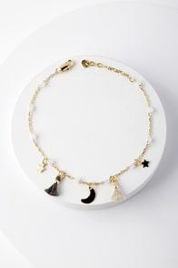 Lulus Constellation Prize Gold Charm Bracelet