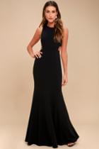 Lulus | Loving Embrace Black Cutout Maxi Dress | Size X-large | 100% Polyester