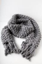 Lulus All For Love Charcoal Grey Knit Scarf