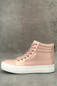 Steve Madden Golly Blush Satin High-top Sneakers