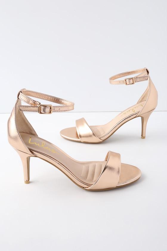 Lover Rose Gold Ankle Strap Heels | Lulus