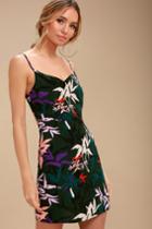 Obey Calyx Dark Green Multi Print Mini Dress | Lulus