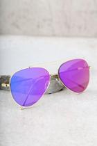 Perverse Bronson Gold And Purple Mirrored Aviator Sunglasses