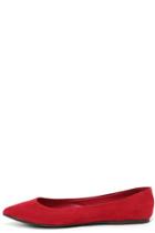 Breckelle's En Cute Red Suede Flats