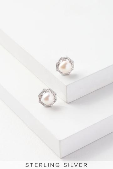 Had Me At Halo Silver And Pearl Rhinestone Earrings | Lulus