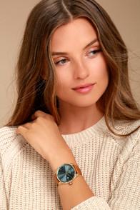 Nixon Bullet Light Gold And Turquoise Leather Watch