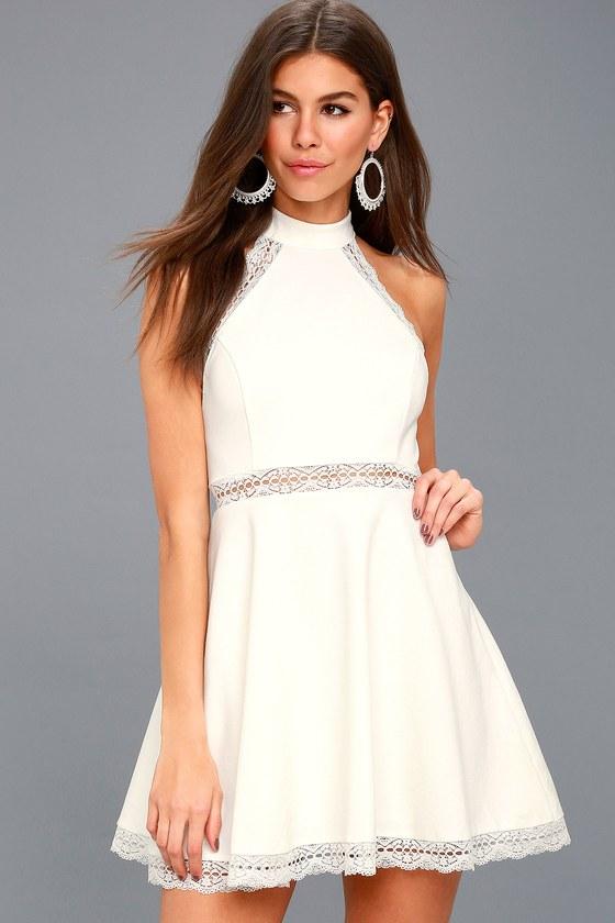 Reach Out My Hand White Lace Skater Dress | Lulus