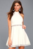 Reach Out My Hand White Lace Skater Dress | Lulus