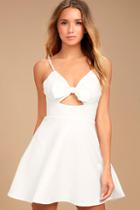 Lulus Better Bow-lieve It White Skater Dress