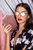 Le Specs Enchantress Matte Grey And Orange Mirrored Cat-eye Sunglasses | Lulus