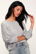 Project Social T Corlyn Heather Grey Long Sleeve Dolman Top | Lulus