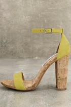 Steve Madden Carson C Yellow Suede Leather Ankle Strap Heels