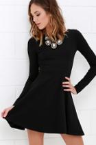 Lulus Forever Chic Black Long Sleeve Dress