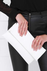 Lulus Raise Or Fold White Clutch