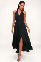 Finest Hour Black Halter Maxi Dress | Lulus