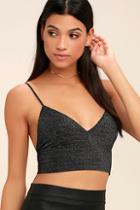 Lulus Tonight Is The Night Black Crop Top