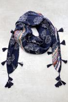 Lulus Fun And Games Navy Blue Print Scarf