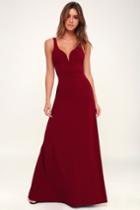 Aperitif Dark Red Sleeveless Maxi Dress | Lulus