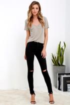 American Bazi Practice Makes Perfect Black High-waisted Skinny Jeans