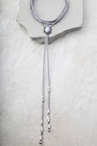Lulus Grainne Silver And Grey Lariat Necklace