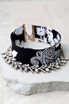 Lulus If You Had My Love Black Rhinestone Choker Necklace Set