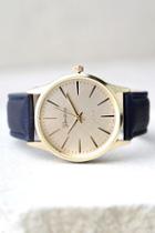 Lulus In Due Time Gold And Navy Blue Watch